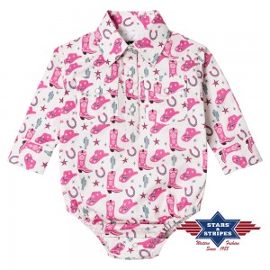 Stars & Stripes - Baby Cowgirl Babygrow Onesie