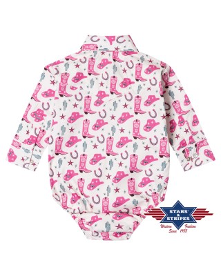 Stars & Stripes - Baby Cowgirl Babygrow Onesie