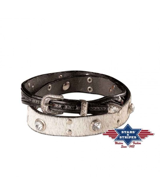 Stars & Stripes - Hat Band - Cowhide and Crystals