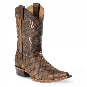 Stars & Stripes - Men's WB-56 Brown Two-Tone Cowboy Boots