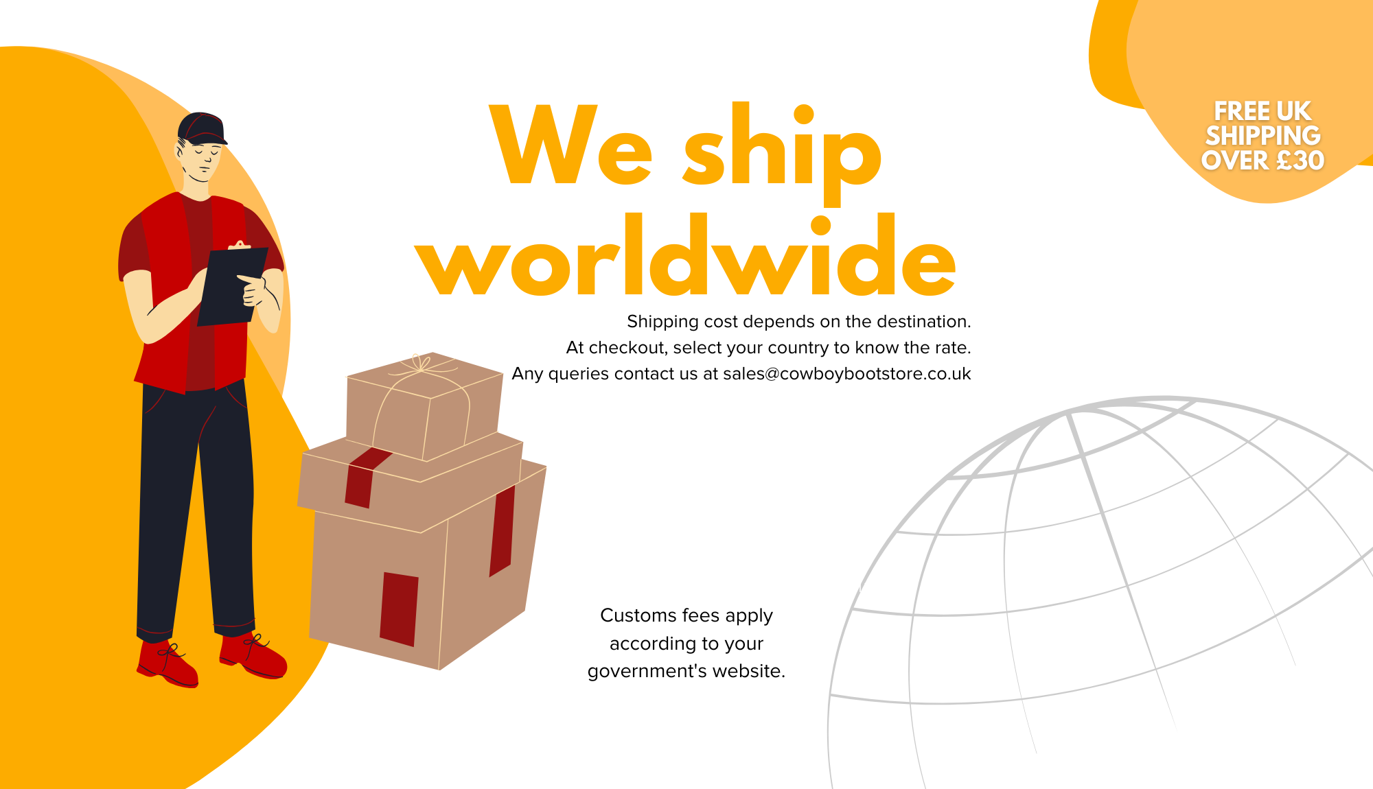 ship worldwide text. different rates apply. check on checkout the cost for your country