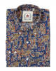 Relco Men's Shirt Red and Blue Paisley