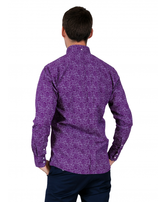 Relco Men's Shirt Paisley Purple