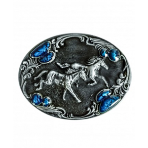 Belt Buckle - Running Horses