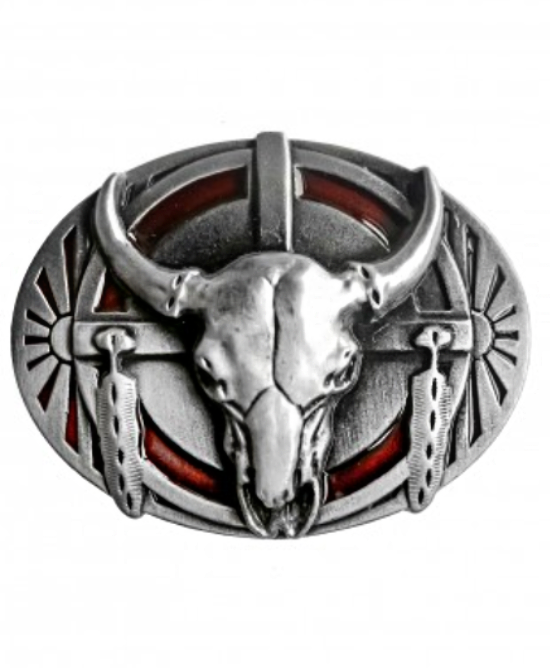 Belt Buckle - Steer Skull Red Belt Buckle - Steer Skull Red