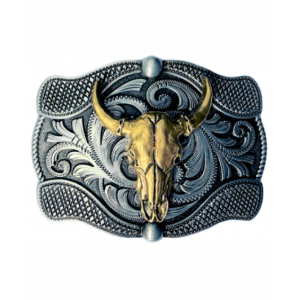 Belt Buckle - Western Shorthorn Skull