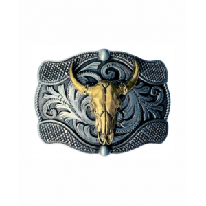 Belt Buckle - Western Shorthorn Skull