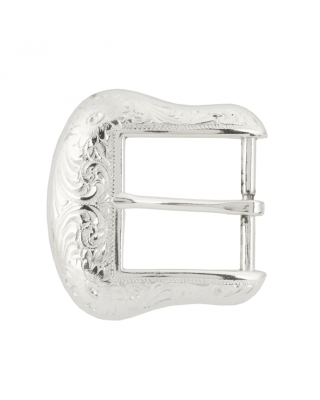Belt Buckle - Engraved Floral Scroll