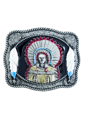 Belt Buckle - Native American Feathers