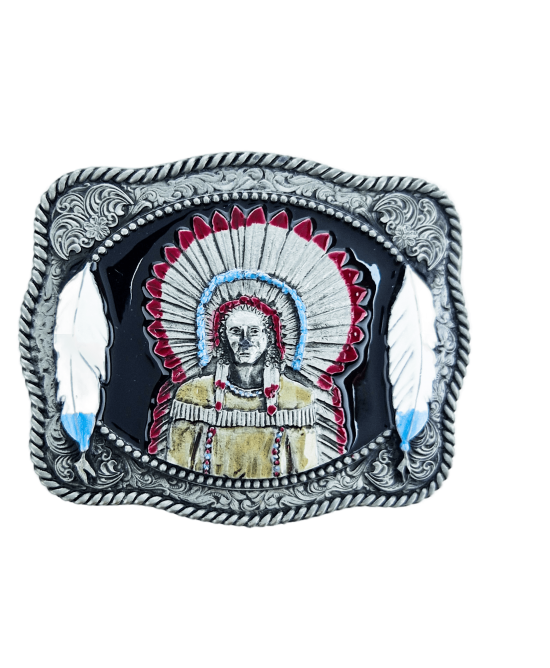 Belt Buckle - Native American Feathers