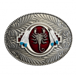 Belt Buckle - Scorpion Scroll Feather Belt Buckle - Scorpion Scroll Feather