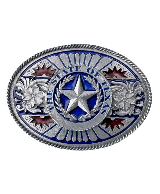 Belt Buckle - State of Texas Blue Belt Buckle - State of Texas Blue