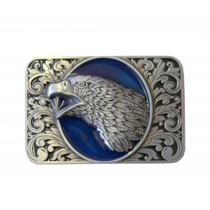 Belt Buckle -  Eagle On Blue Background