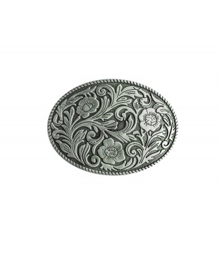 Belt Buckle - Flower Scroll