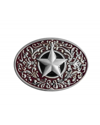 Belt Buckle -  Texas Star Burgundy