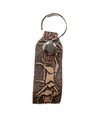 Belt Loop Keyring - Brown Horses