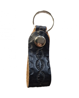 Belt Loop Keyring - Black Oval 