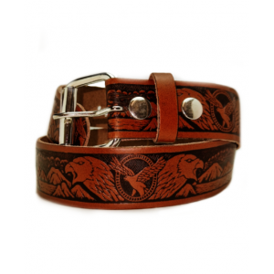 Leather Belt - Eagles Dark Brown