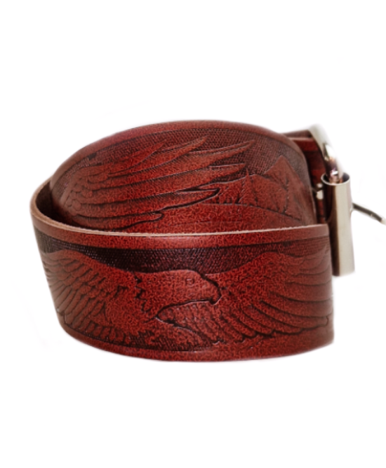 Leather Belt - Flying Eagle Dark Brown Leather Belt - Flying Eagle Dark Brown