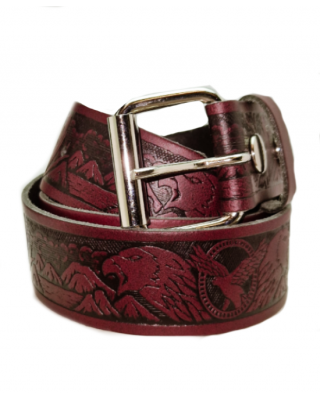 Leather Belt - Eagles Burgundy