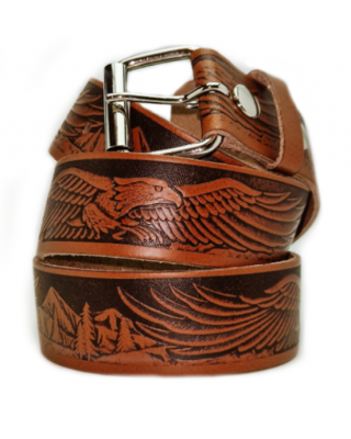 Leather Belt - Flying Eagle Tan Brown
