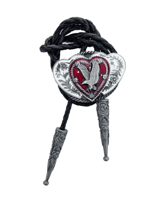 Bolo Ties - Eagle Silver Hearts