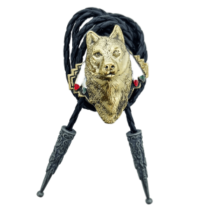 Bolo Tie - Wolf Gold