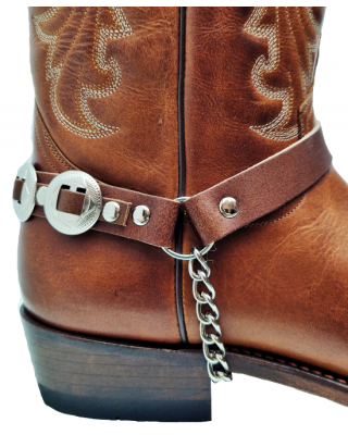 Boot Straps - Concho Tan Leather