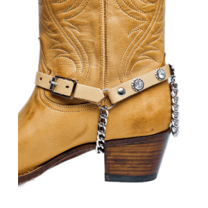 Boot Straps - Crystal Beige with Chains