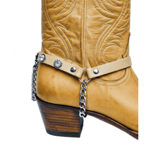 Boot Straps - Crystal Beige with Chains Boot Straps - Crystal Beige with Chains