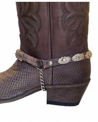 Boot Straps - Oval Stressed Dark Brown