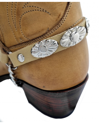 Boot Straps  - Oval Beige