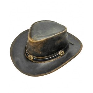 Leather Western Hat - Distressed Brown