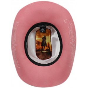 Wool Felt Buckle Hat Band Western Pink Hat