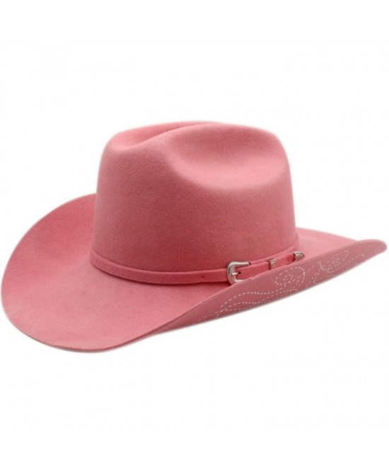 Wool Felt Buckle Hat Band Western Pink Hat