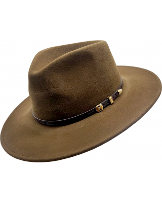 Wool Felt Western Hat - Horseshoe - Brown