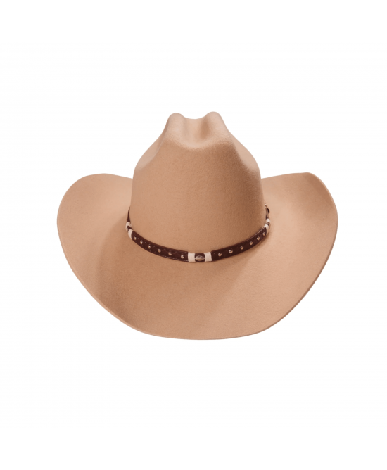 Wool Felt Western Tan Hat - Cognac Hatband Wool Felt Western Tan Hat - Cognac Hatband