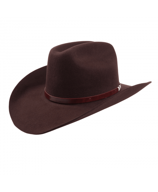 Wool Felt Western Brown Hat - Cognac Hatband