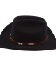 Wool Felt Western Black Hat - Cognac Hatband