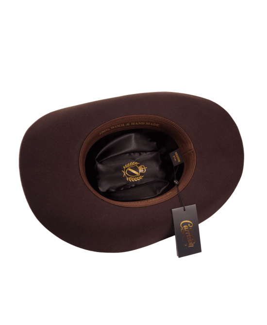 Wool Felt Western Brown Hat - Cognac Hatband