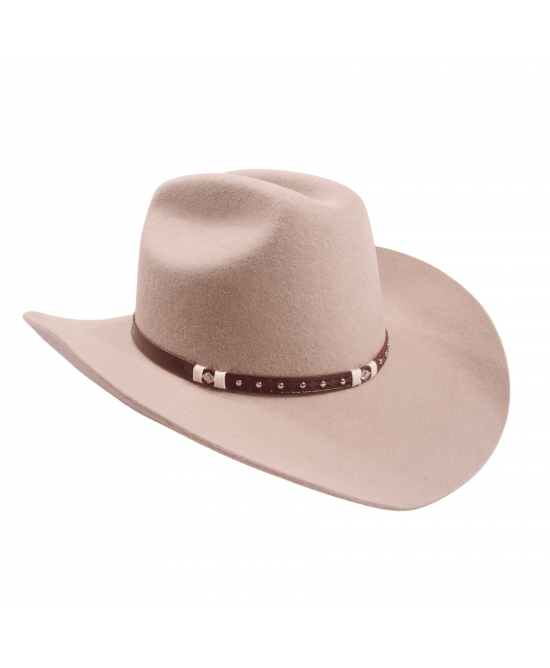 Wool Felt Western Sand Hat - Cognac Hatband Wool Felt Western Sand Hat - Cognac Hatband