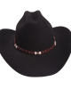 Wool Felt Western Black Hat - Cognac Hatband
