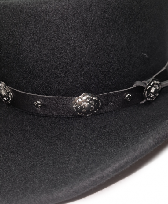 Wool Felt Western Gambler Concho Hat