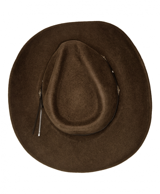 Wool Felt Western Brown Concho Hat
