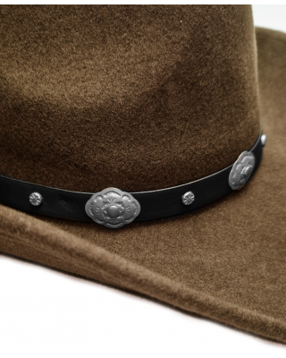 Wool Brown Concho Hat