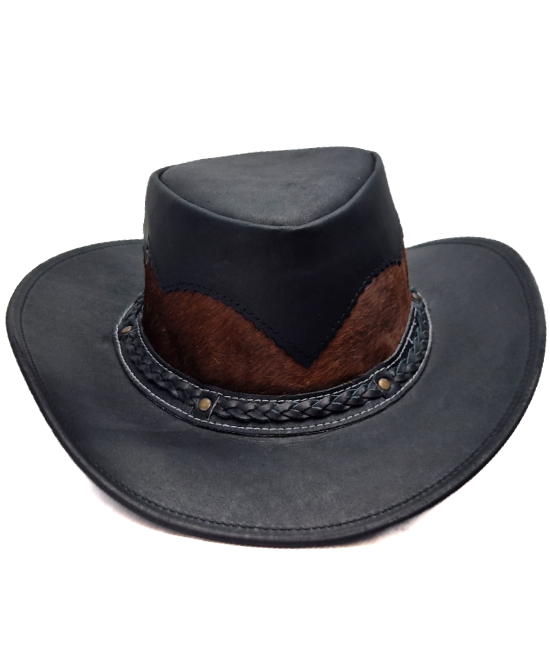 Leather Western Hat - Black