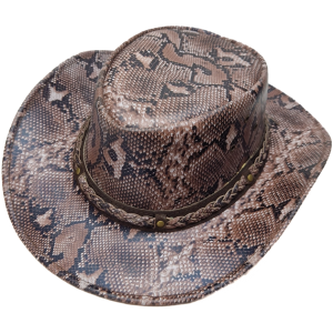 Leather Western Hat  Snake Print Leather Western Hat  Snake Print