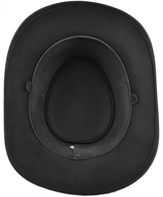 Leather Western Hat - Australian Black Leather Western Hat - Australian Black