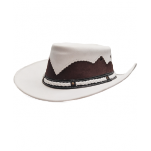 Leather Cowhide Western Hat - White