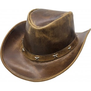 Leather Western Hat - Stars